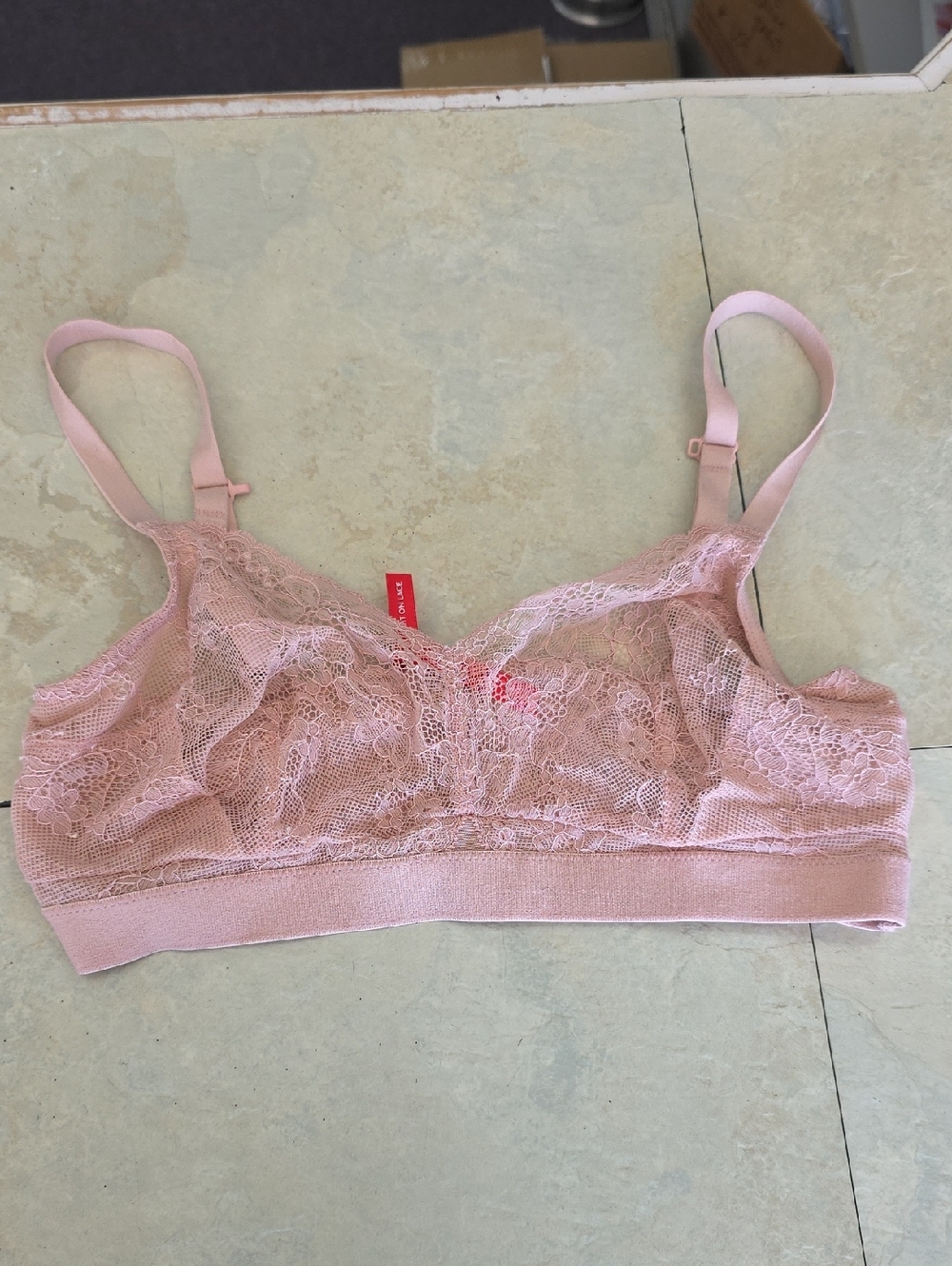 SPANX Pink Lace Nylon Bralette Small